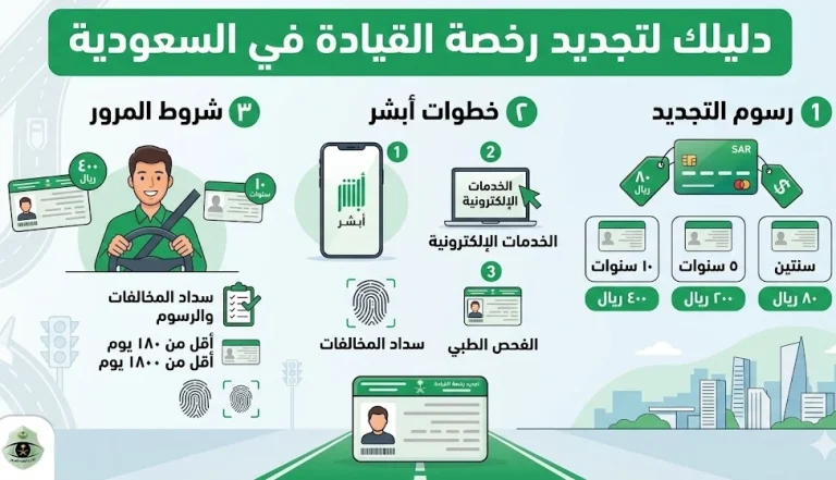 رسوم تجديد رخصة القيادة في السعودية