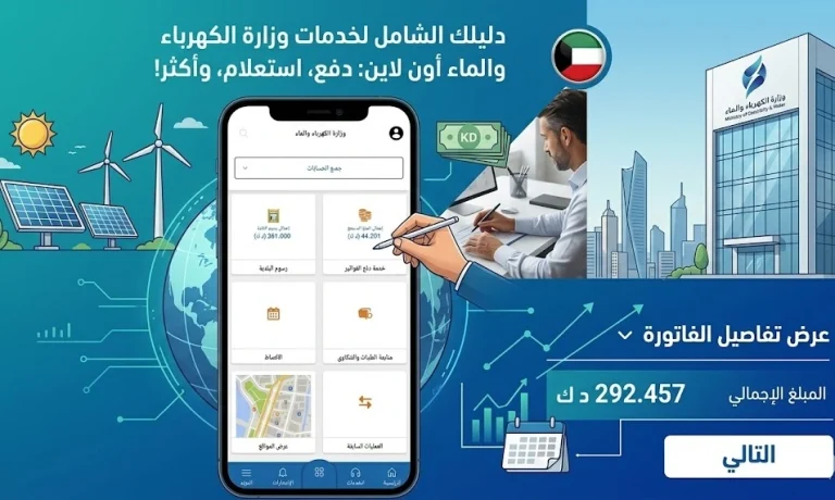 دفع فواتير الكهرباء والماء أون لاين في الكويت