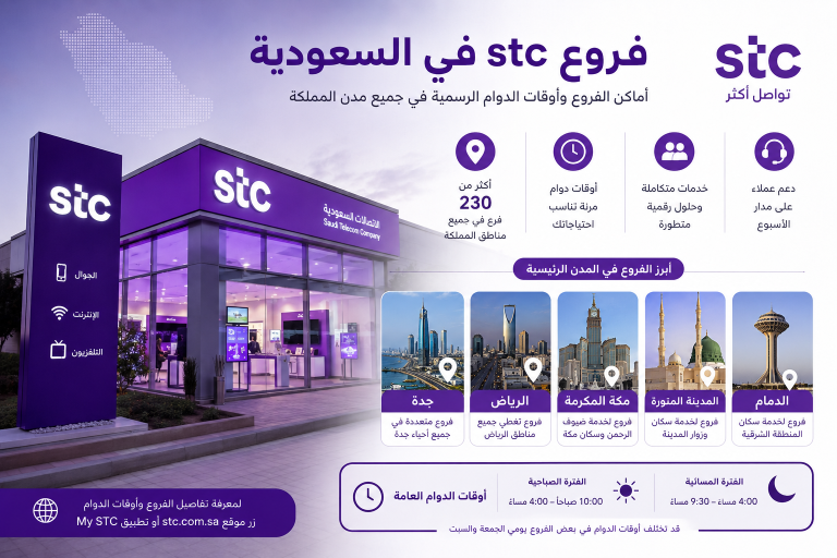 فروع stc في السعودية وأوقات الدوام الرسمية