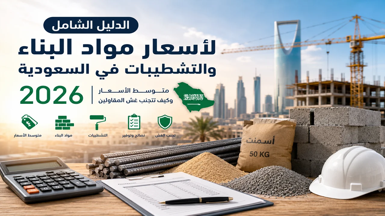 أسعار مواد البناء والتشطيبات في السعودية 2026 تشمل الحديد والأسمنت والبلك ومواد التشطيب