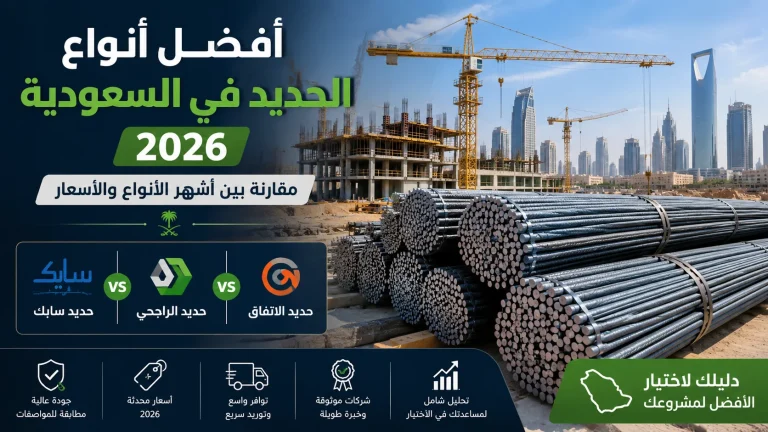 أفضل أنواع الحديد في السعودية 2026 مقارنة بين حديد التسليح وأشهر الشركات والأسعار