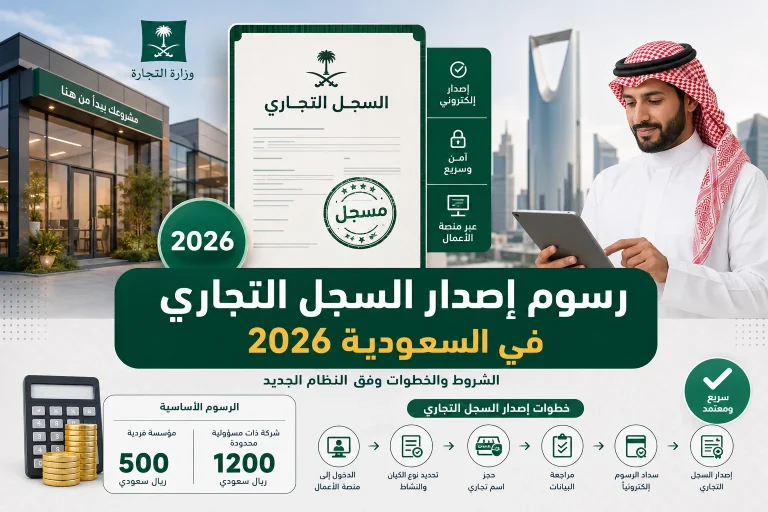 رسوم إصدار السجل التجاري في السعودية 2026 للمؤسسات والشركات وفق النظام الجديد