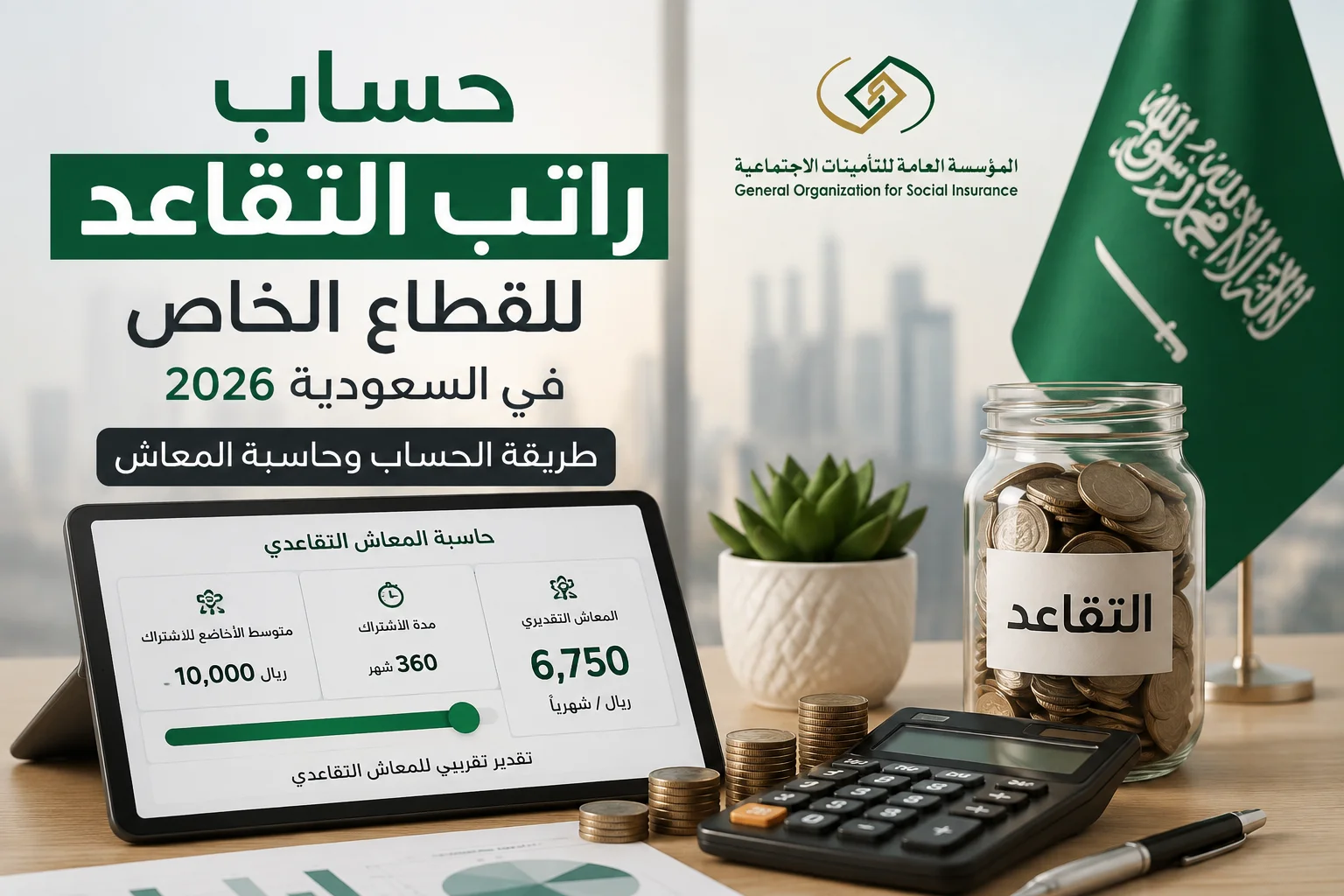 حساب راتب التقاعد للقطاع الخاص في السعودية 2026 وحاسبة المعاش