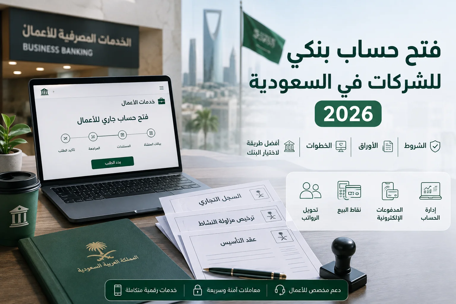 فتح حساب بنكي للشركات في السعودية