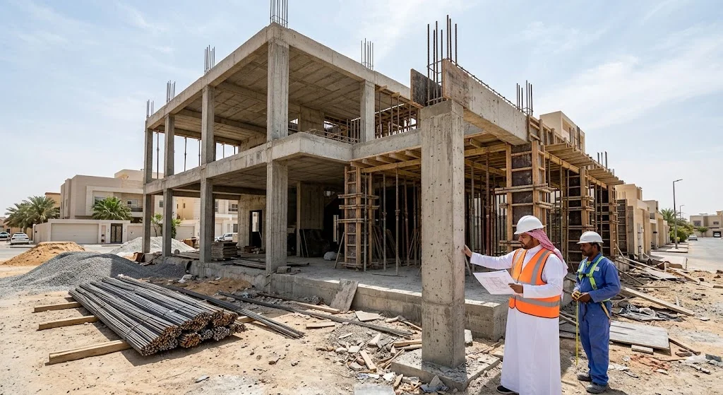 تكلفة بناء العظم في السعودية وأعمال الهيكل الخرساني